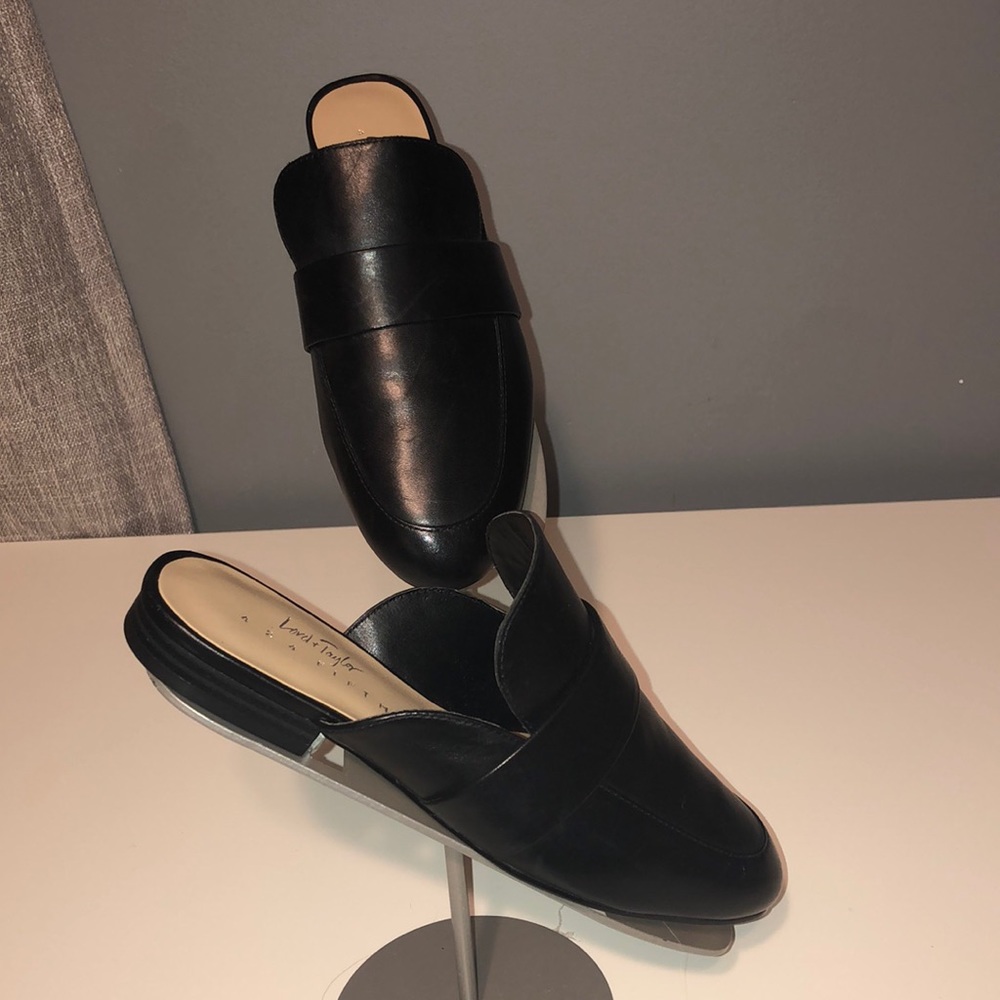 Lord & Taylor 424 Fifth Black Slides/Mules 6.5